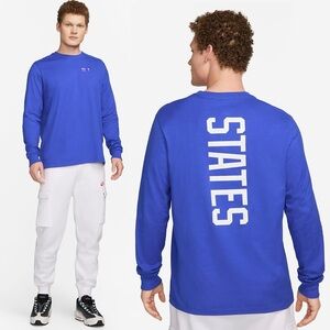 Nike Mens Long-Sleeve US Ignite TShirt SZ Large Loose Fit Soccer States Blue Gym
